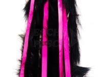 Hareline Bling Rabbit Strips - Black with Fl Pink Accent