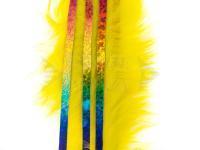 Hareline Bling Rabbit Strips - Yellow with Holo Rainbow Accent