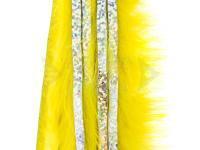 Hareline Bling Rabbit Strips - Yellow with Holo Silver Accent